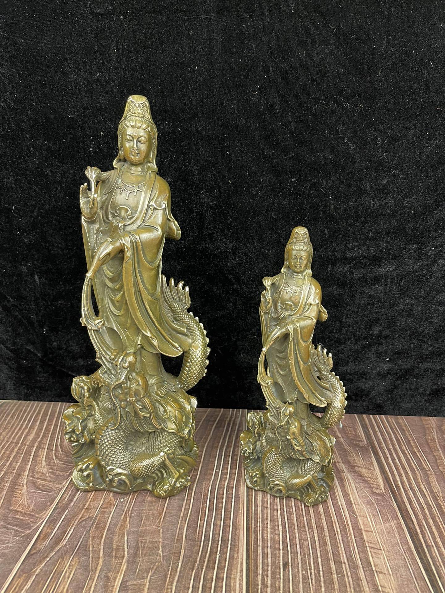 黄铜柳枝铜观音佛像 批发吉祥礼品工艺摆件